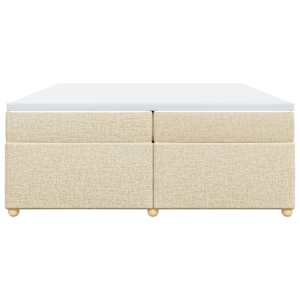 Box spring postel s matrací krémová 200x200 cm textil - obrázek 4