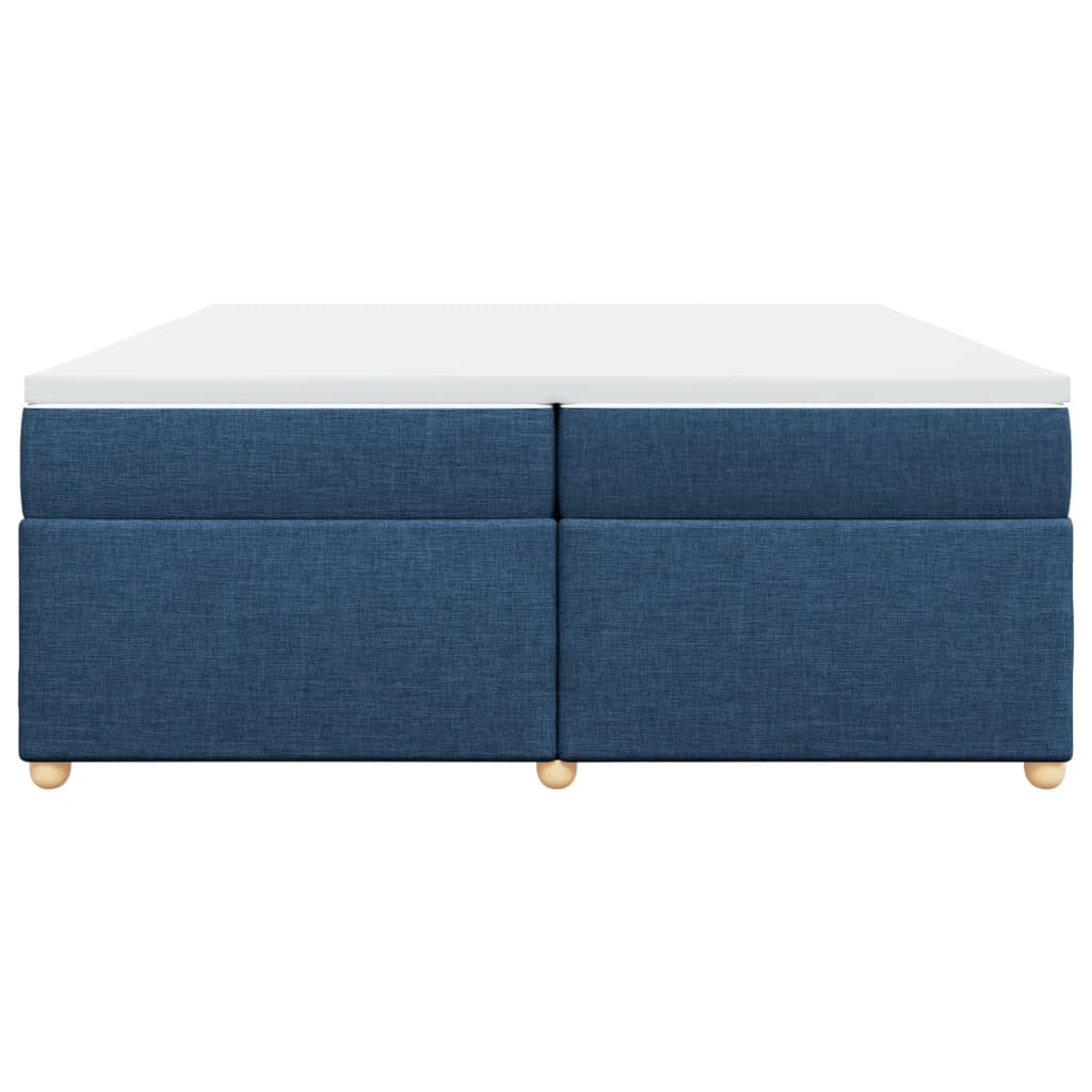 vidaXL Boxspring met matras stof blauw 200x200 cm, foto 4