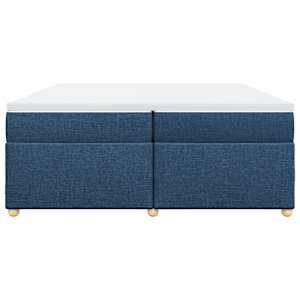 Box spring postel s matrací modrá 200x200 cm textil - obrázek 4