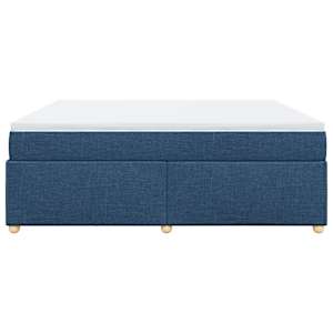 Box spring postel s matrací modrá 200x200 cm textil - obrázek 8