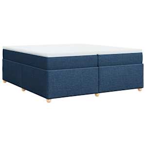 Box spring postel s matrací modrá 200x200 cm textil - obrázek 9