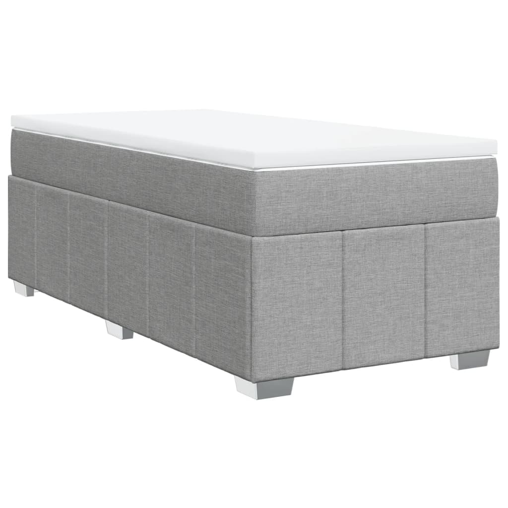 vidaXL Box spring postel s matrací světle šedá 80 x 200 cm textil