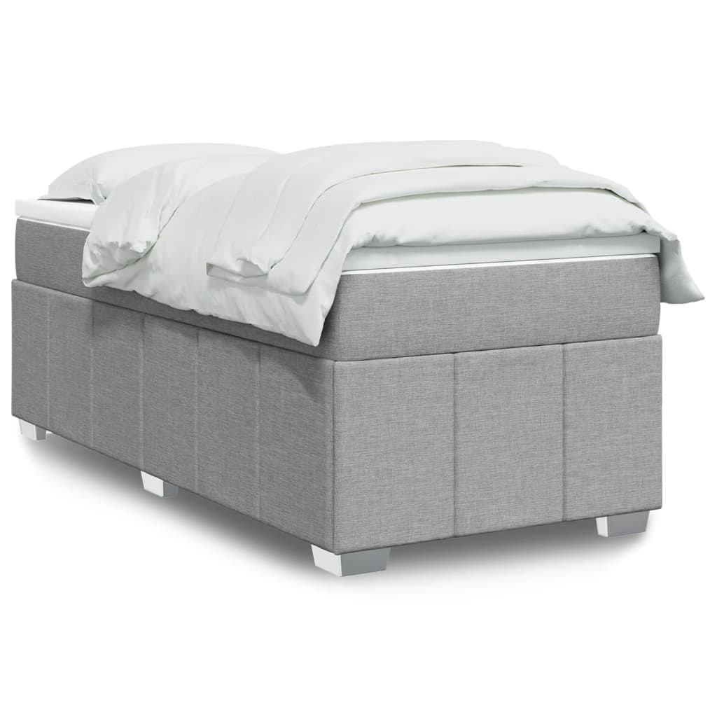 vidaXL Boxspringbett mit Matratze Hellgrau 80x200 cm Stoff