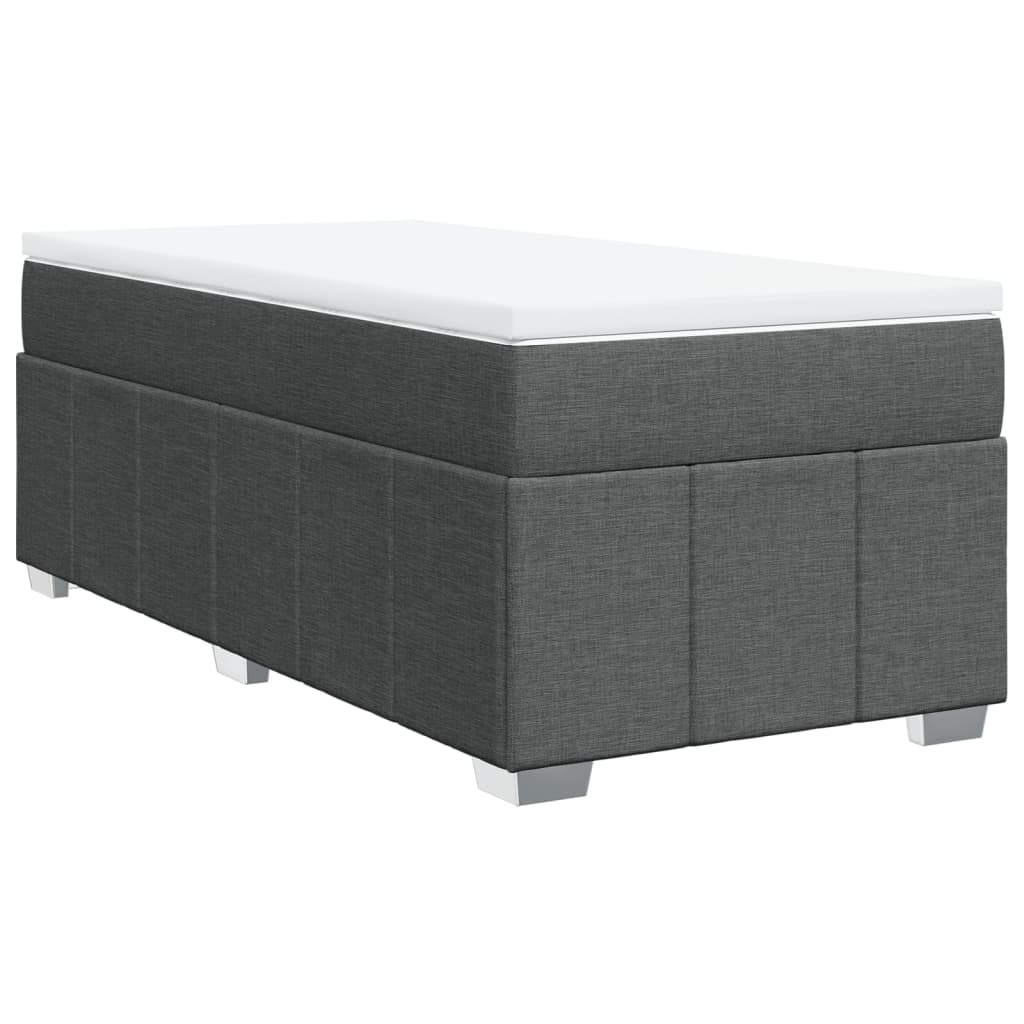 vidaXL Box spring postel s matrací tmavě šedá 80 x 200 cm textil