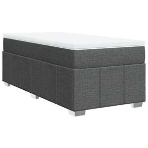 Box spring postel s matrací tmavě šedá 80 x 200 cm textil - obrázek 2
