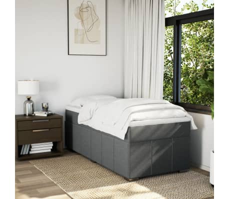 vidaXL Sommier &agrave; lattes de lit avec matelas Gris fonc&eacute; 80x200 cm Tissu