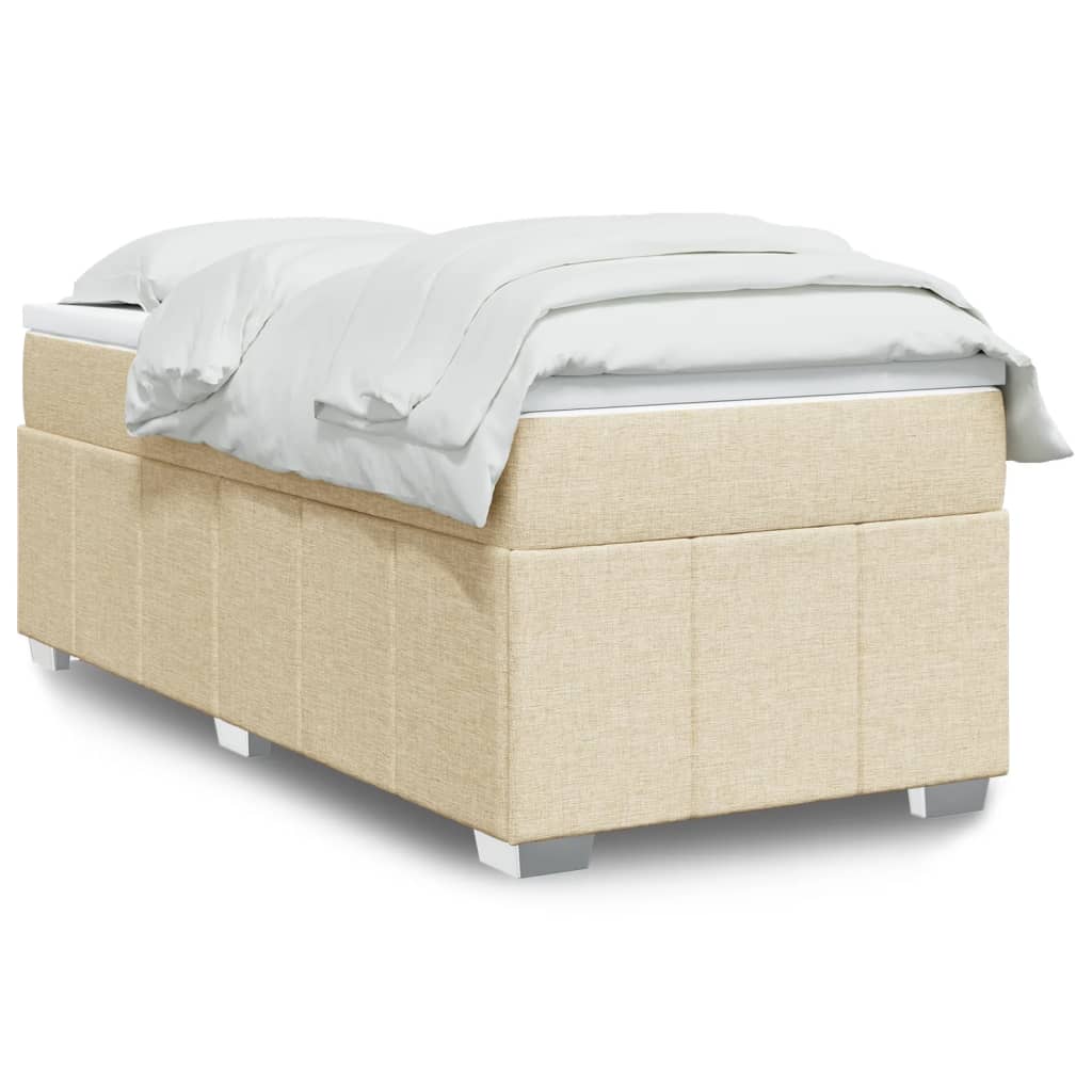 Boxspringbett mit Matratze Creme 80×200 cm Stoff