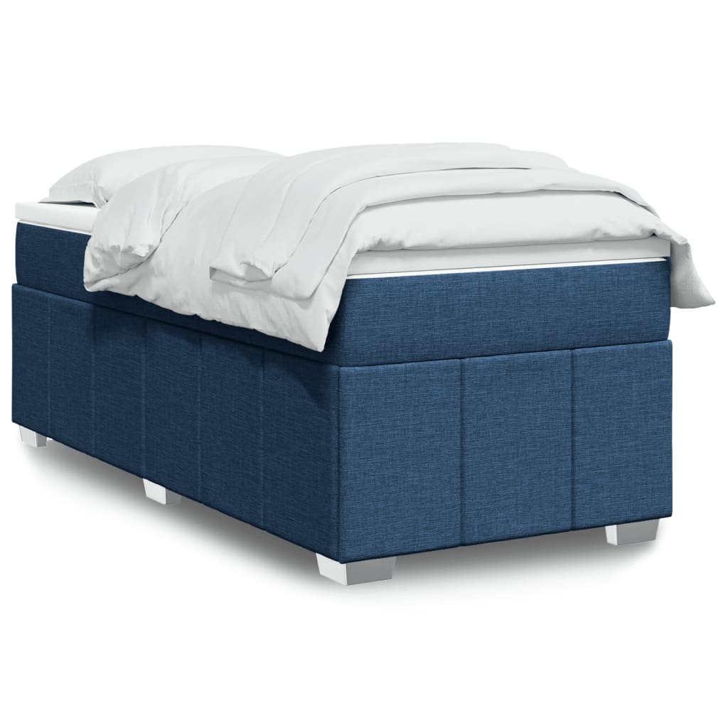 vidaXL Boxspringbett mit Matratze Blau 80x200 cm Stoff