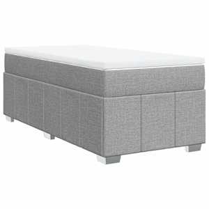 Box spring postel s matrací světle šedá 90x190 cm textil - obrázek 2