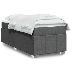 Box spring postel s matrací tmavě šedá 90x190 cm textil - obrázek 1