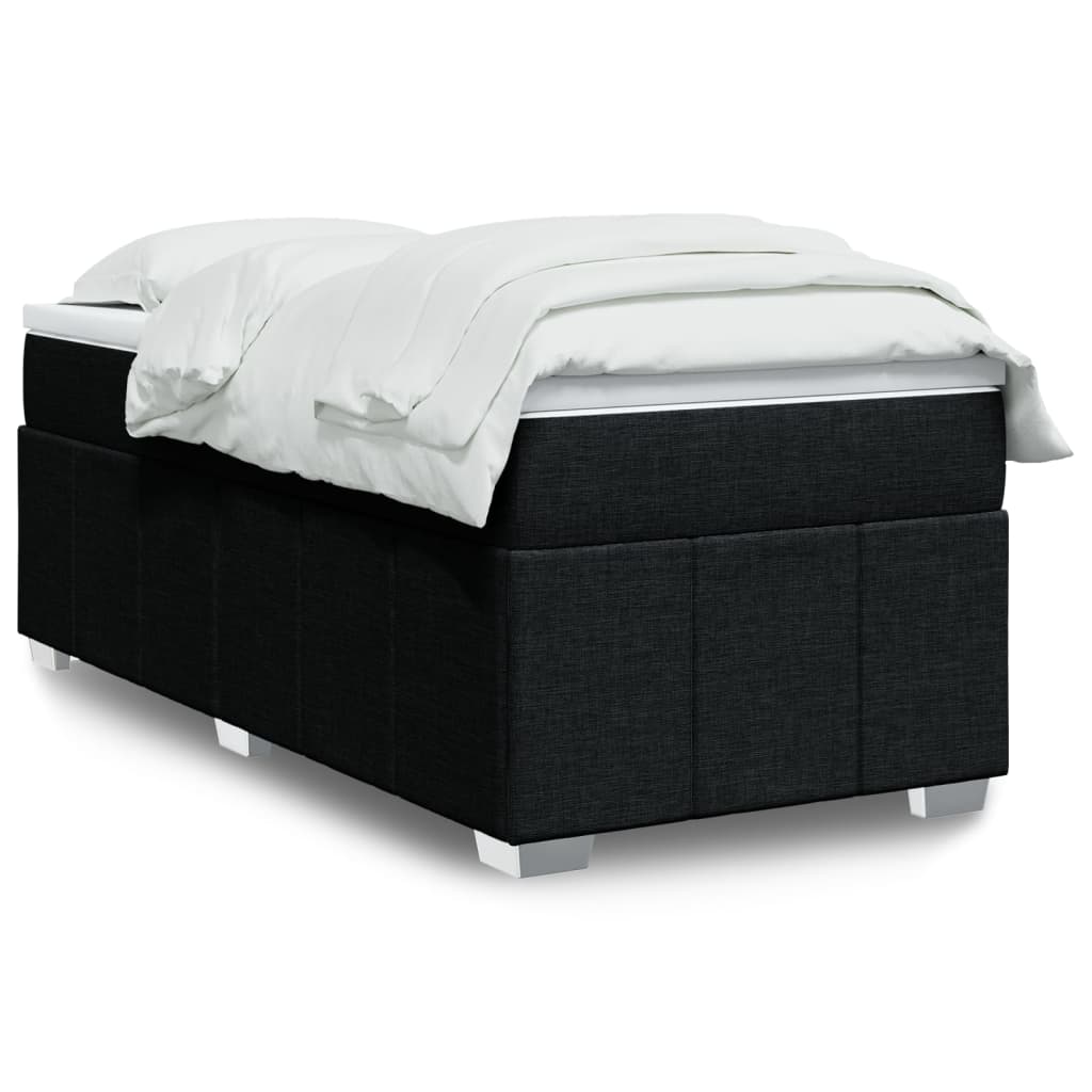 vidaXL Boxspringbett mit Matratze Schwarz 90x190 cm Stoff