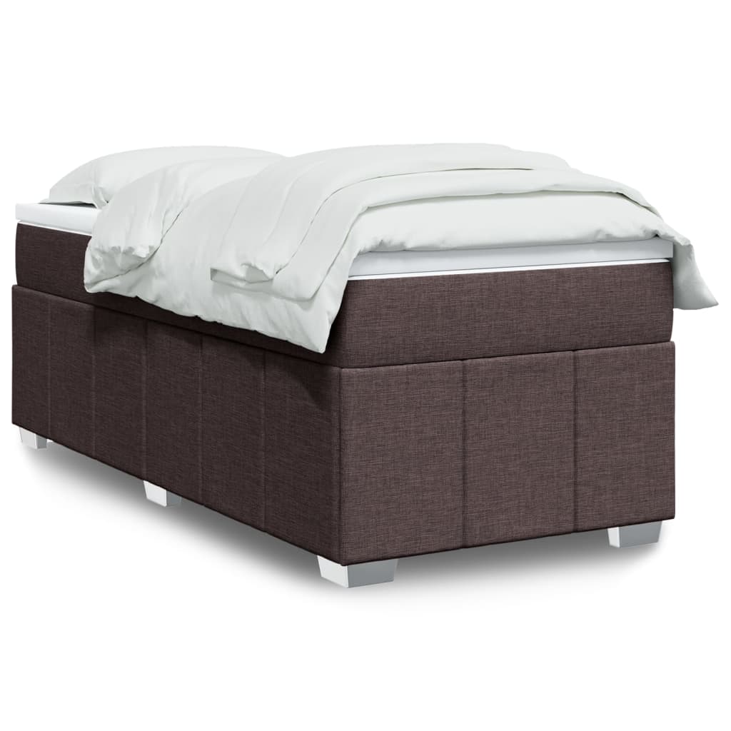 Boxspringbett mit Matratze Dunkelbraun 90×190 cm Stoff