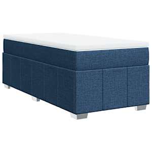 Box spring postel s matrací modrá 90x190 cm textil - obrázek 2