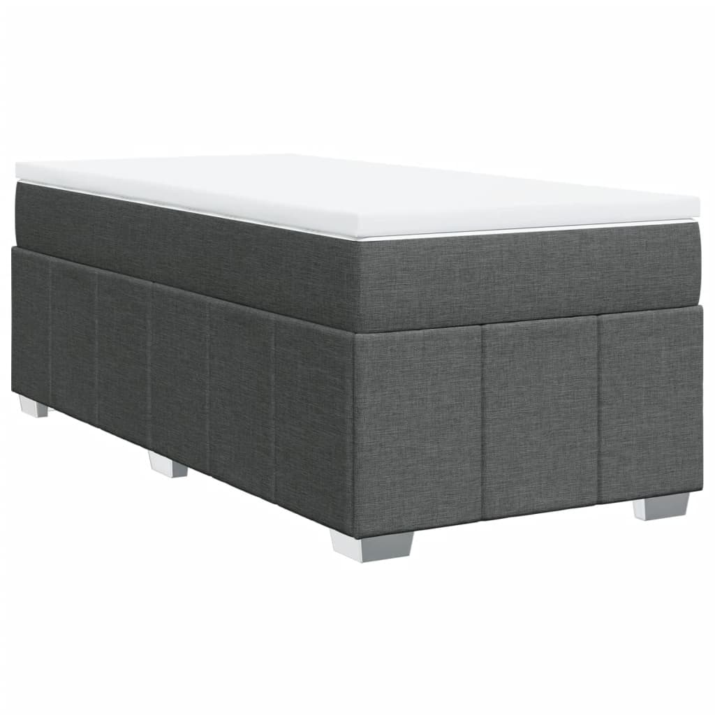 vidaXL Boxspring met matras stof donkergrijs 90x200 cm grijs, foto 3