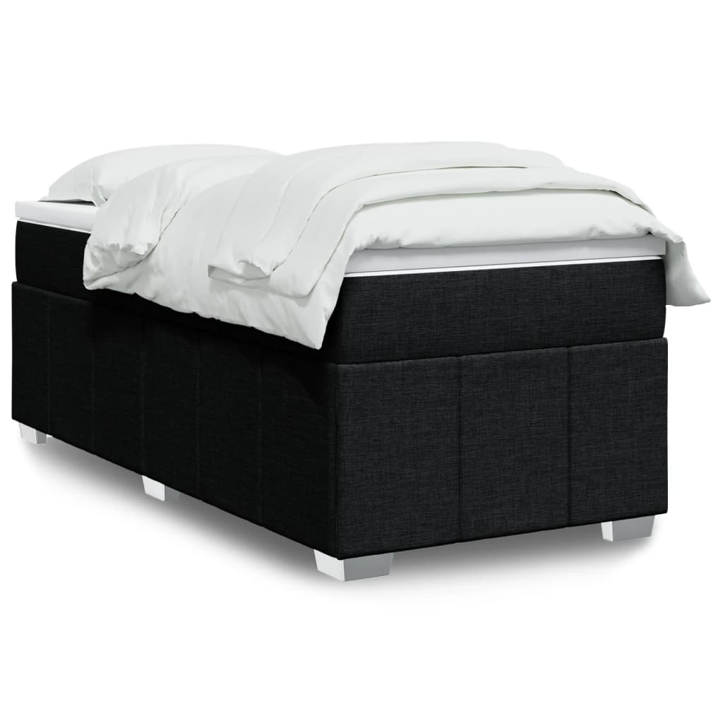 Kontinentalseng med madras og topmadras 90x200 cm - sort stof