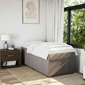Box spring postel s matrací taupe 90x200 cm textil - obrázek 3