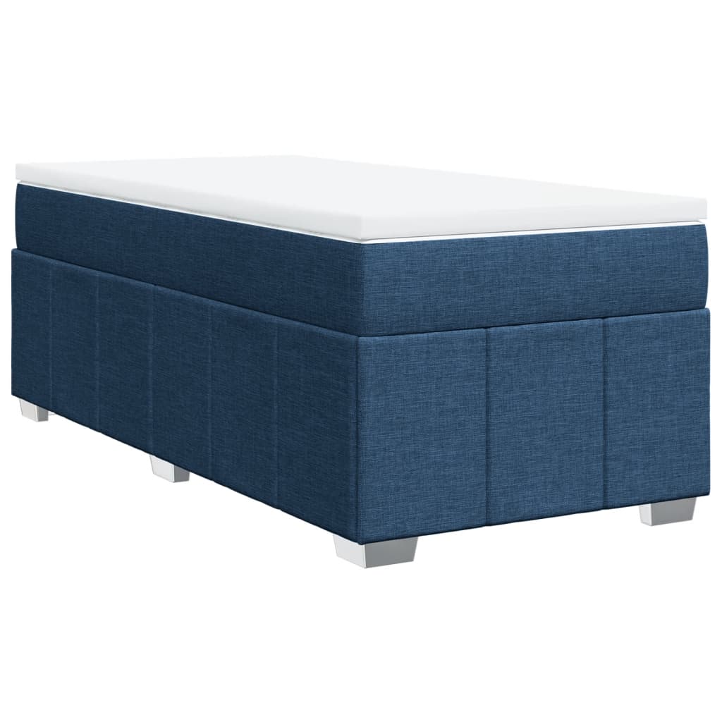 vidaXL Boxspring met matras stof blauw 90x200 cm, foto 3