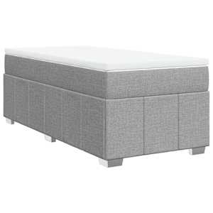 Box spring postel s matrací světle šedý 100 x 200 cm textil - obrázek 2