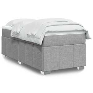 Box spring postelja z vzmetnico svetlo siv 100x200 cm blago