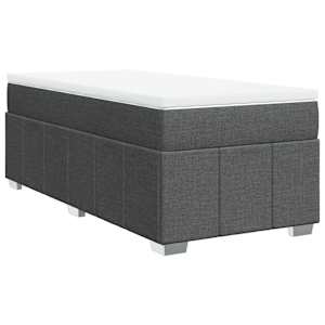 Box spring postel s matrací tmavě šedá 100 x 200 cm textil - obrázek 2
