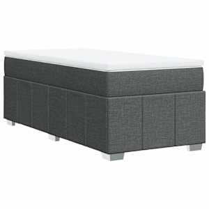 Box spring postel s matrací tmavě šedá 100 x 200 cm textil - obrázek 9
