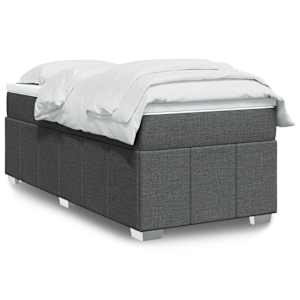 Box spring postel s matrací tmavě šedá 100 x 200 cm textil - obrázek 1