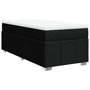 Box spring postel s matrací černá 100 x 200 cm textil - obrázek 2