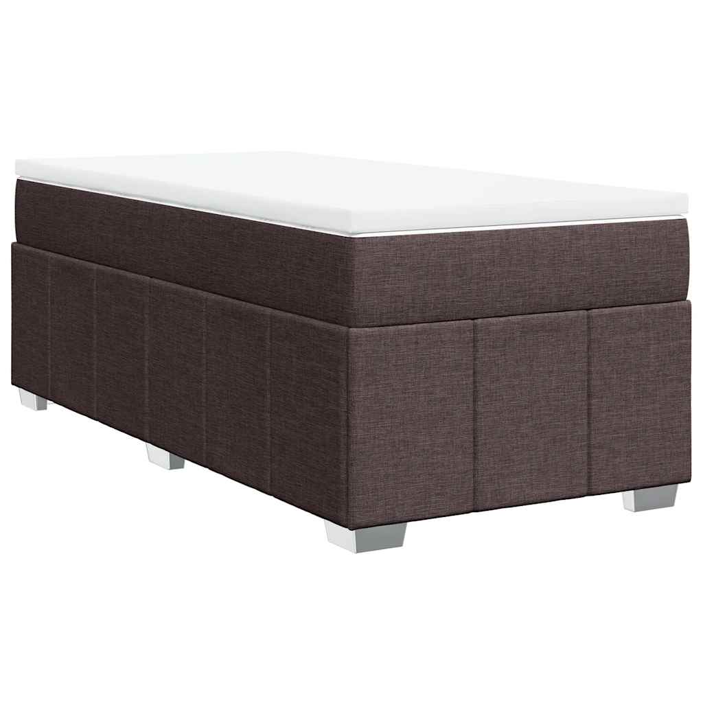 vidaXL Box spring postel s matrací tmavě hnědá 100 x 200 cm textil