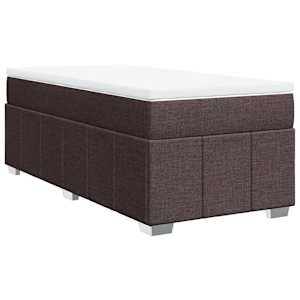 Box spring postel s matrací tmavě hnědá 100 x 200 cm textil - obrázek 2