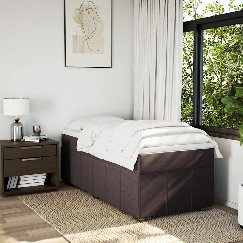 Thumbnail - vidaXL Boxspringbett mit Matratze Dunkelbraun 100x200 cm Stoff