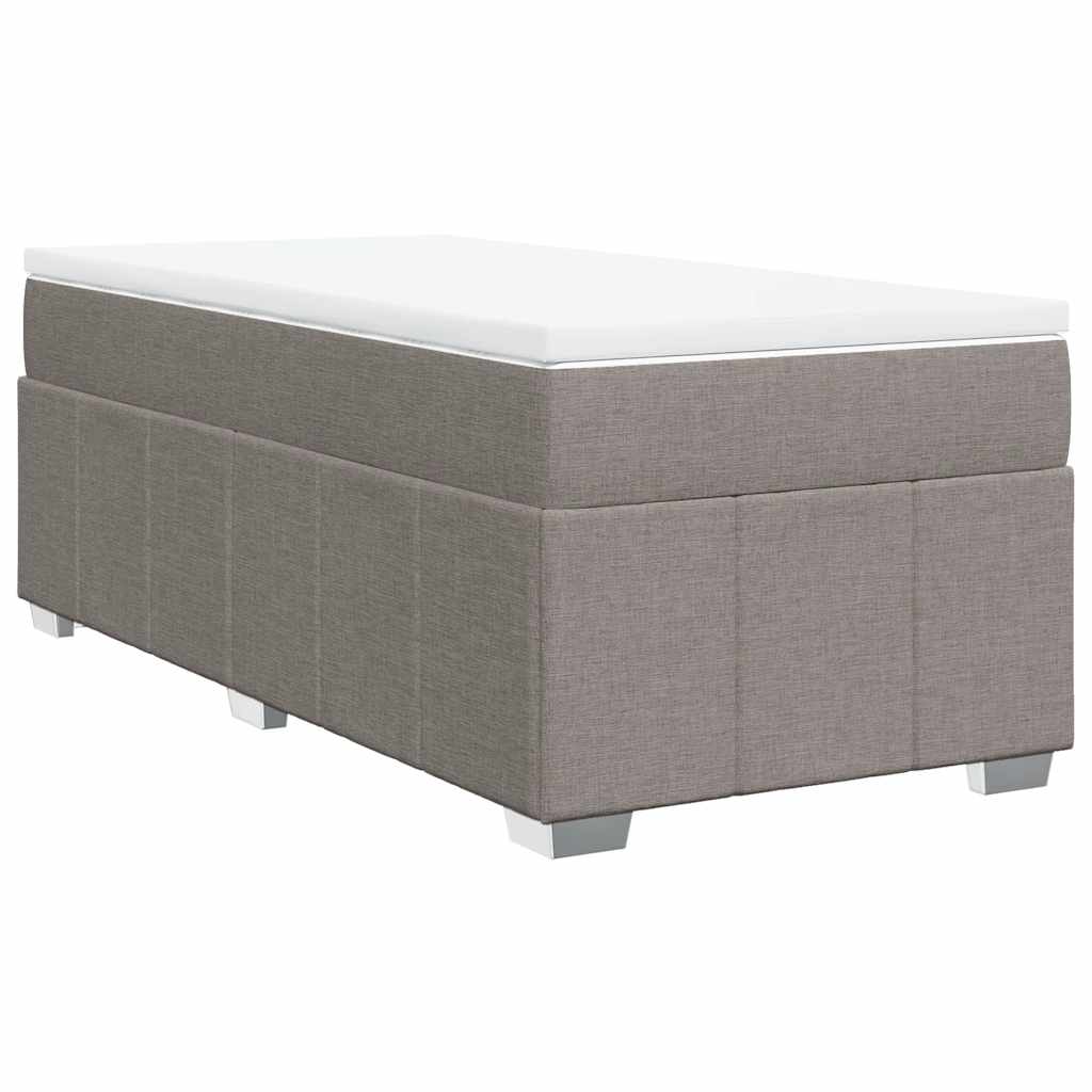 vidaXL Boxspring met matras stof taupe 100x200 cm, foto 3