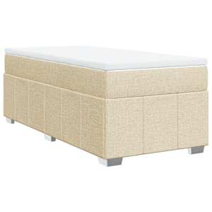 Box spring postel s matrací krémová 100 x 200 cm textil - obrázek 2