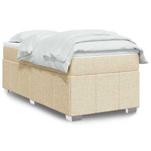 Box spring postel s matrací krémová 100 x 200 cm textil - obrázek 1