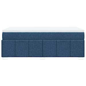 Box spring postel s matrací modrá 100 x 200 cm textil - obrázek 8