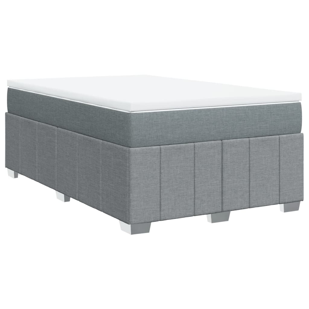 vidaXL Boxspring met matras stof lichtgrijs 120x190 cm grijs, foto 3