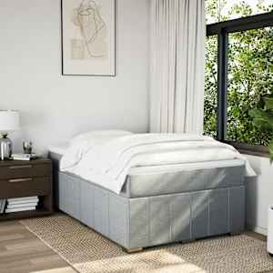 Box spring postel s matrací světle šedá 120x190 cm textil - obrázek 3