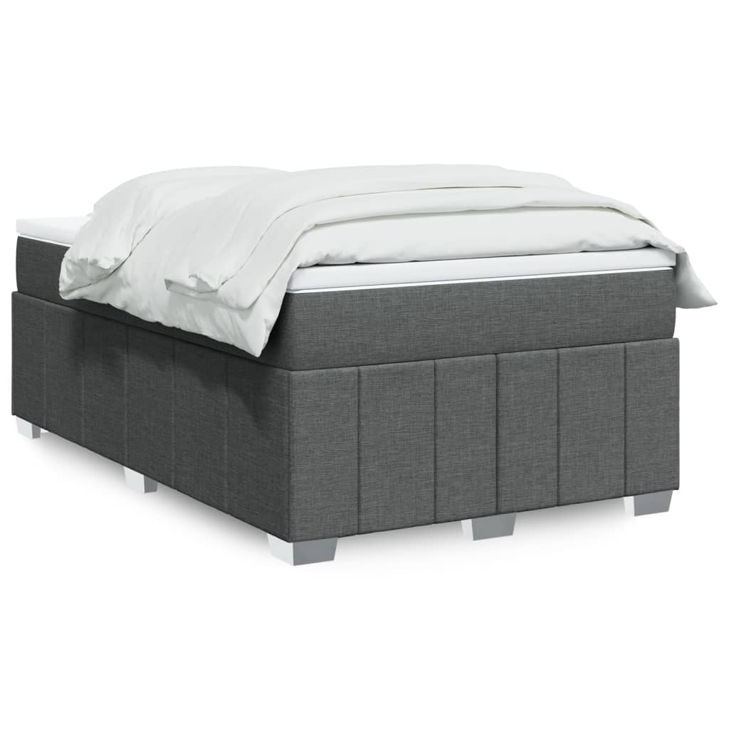 Boxspringbett mit Matratze Dunkelgrau 120×190 cm Stoff