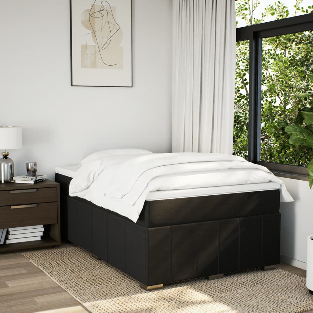 vidaXL Boxspring met matras stof zwart 120x190 cm afbeelding
