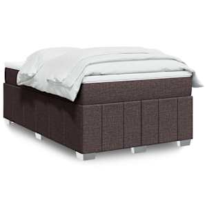 Box spring postel s matrací tmavě hnědá 120x190 cm textil