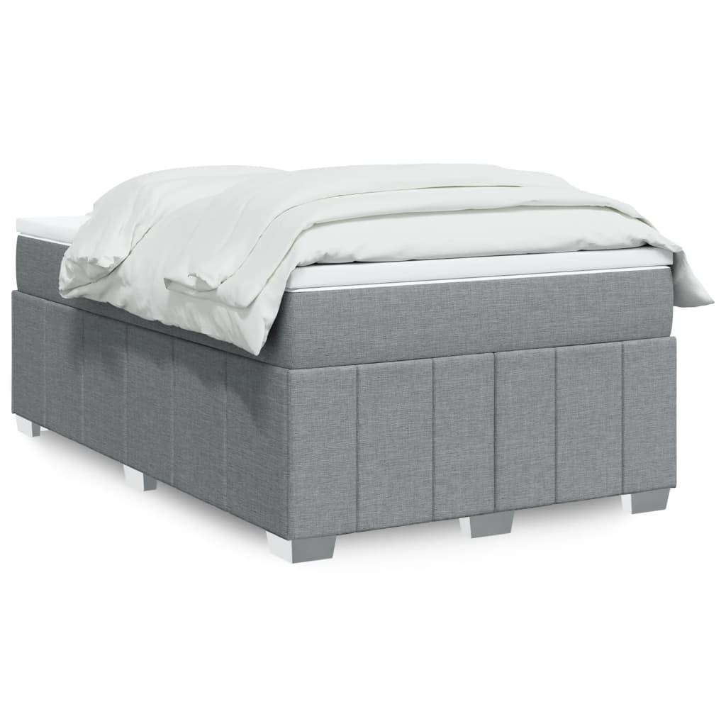 Boxspringbett mit Matratze Hellgrau 120×200 cm Stoff