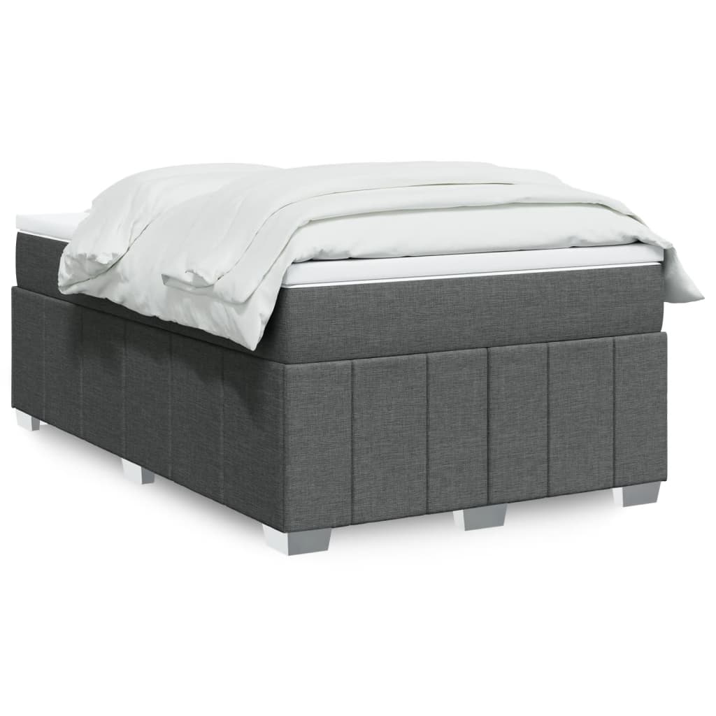 Boxspringbett mit Matratze Dunkelgrau 120×200 cm Stoff