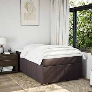 Box spring postel s matrací tmavě hnědá 120x200 cm textil - obrázek 3