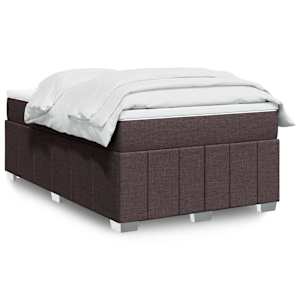 Box spring postel s matrací tmavě hnědá 120x200 cm textil - obrázek 1