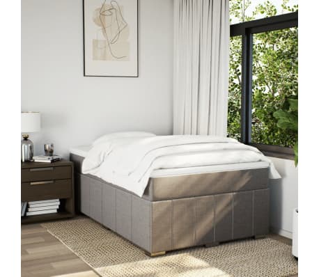 vidaXL Κρεβάτι Boxspring με Στρώμα Taupe 120x200 εκ. Υφασμάτινο