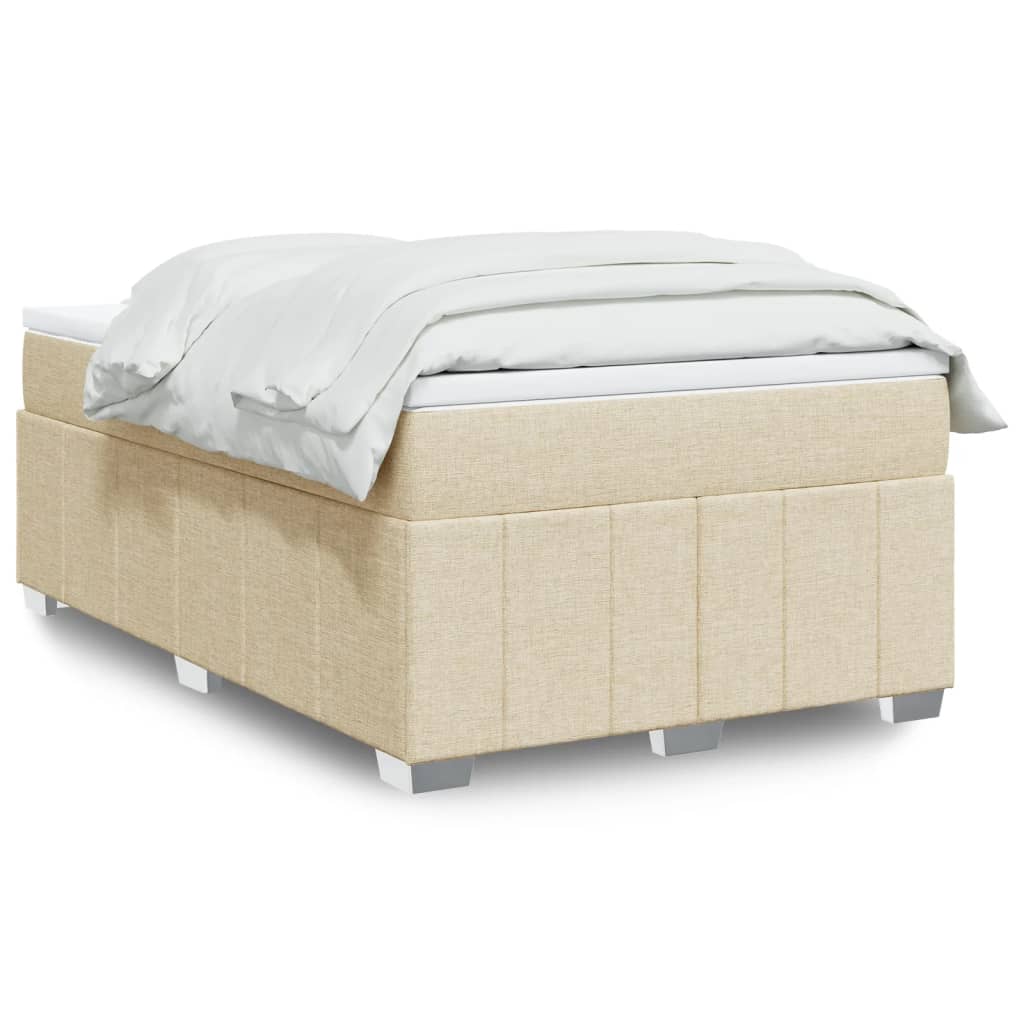 Boxspringbett mit Matratze Creme 120×200 cm Stoff