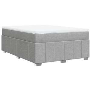 Box spring postel s matrací světle šedá 140 x 190 cm textil - obrázek 9
