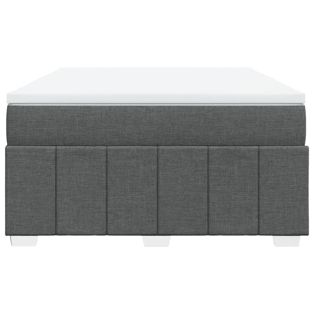 vidaXL Boxspring met matras stof donkergrijs 140x190 cm grijs, foto 4
