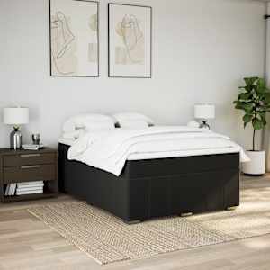 Box spring postel s matrací černá 140 x 190 cm textil - obrázek 3
