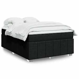 Box spring postel s matrací černá 140 x 190 cm textil - obrázek 1