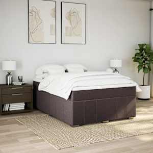Box spring postel s matrací tmavě hnědá 140x190 cm textil - obrázek 3